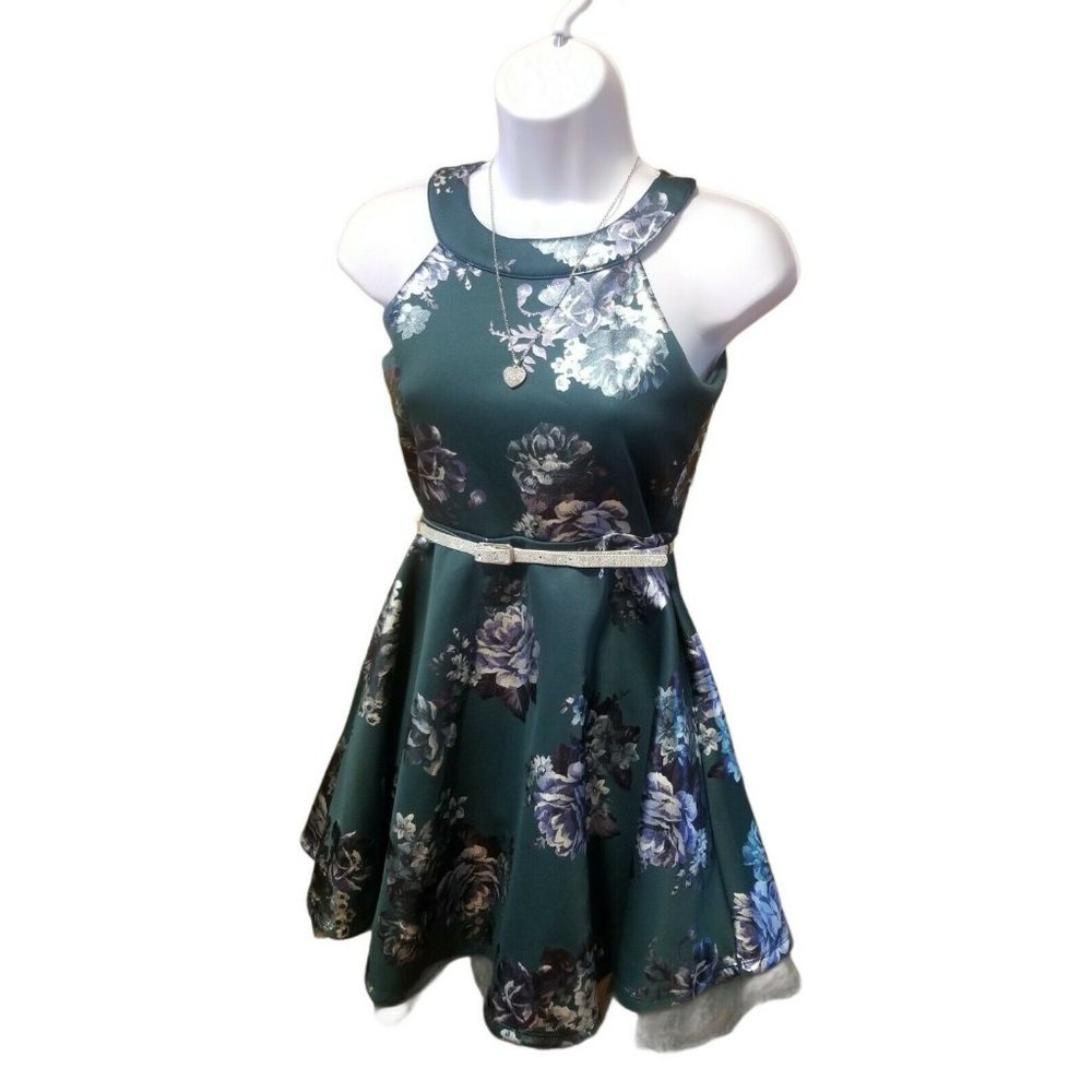 Girls Knit Works Floral Skater Dress & Shrug Set, Size 12
